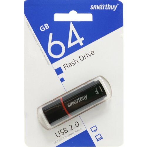 Флешка 64 ГБ USB Smartbuy Crown Black