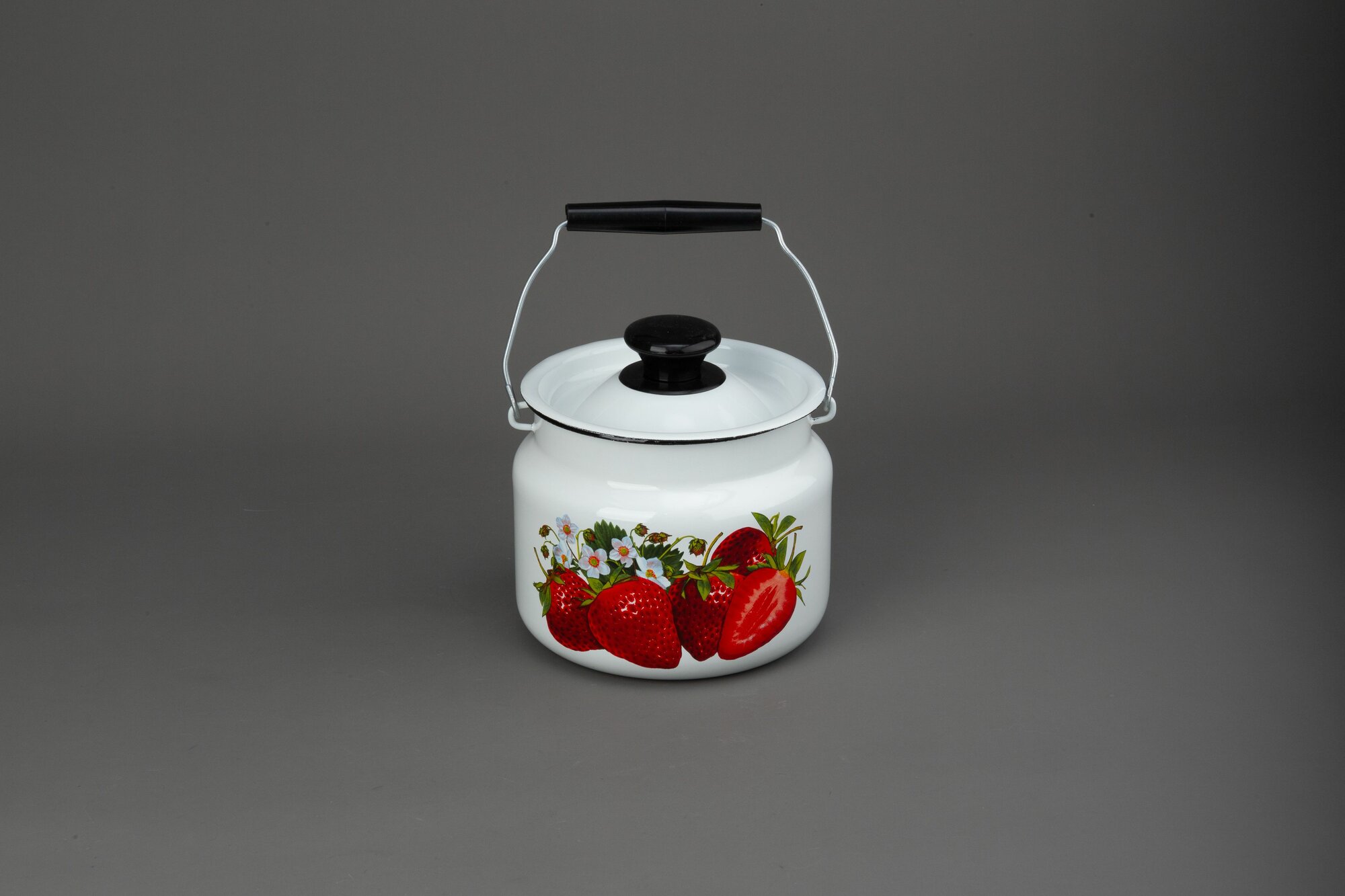 фото Бидон эмаль 2,0л белый с рисунком