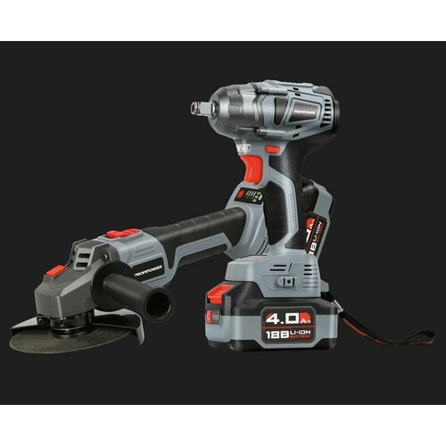 Бесщеточный аккумуляторный ударный гайковерт и УШМ 2 В 1 18B Profipower 12432₽