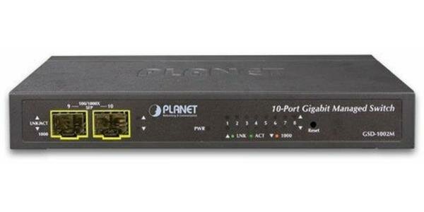 IPv4/IPv6 Managed 8-Port 10/100/1000Mbps + 2-Port 100/1000X SFP Gigabit Desktop Ethernet Switch (POE PD, External PWR)