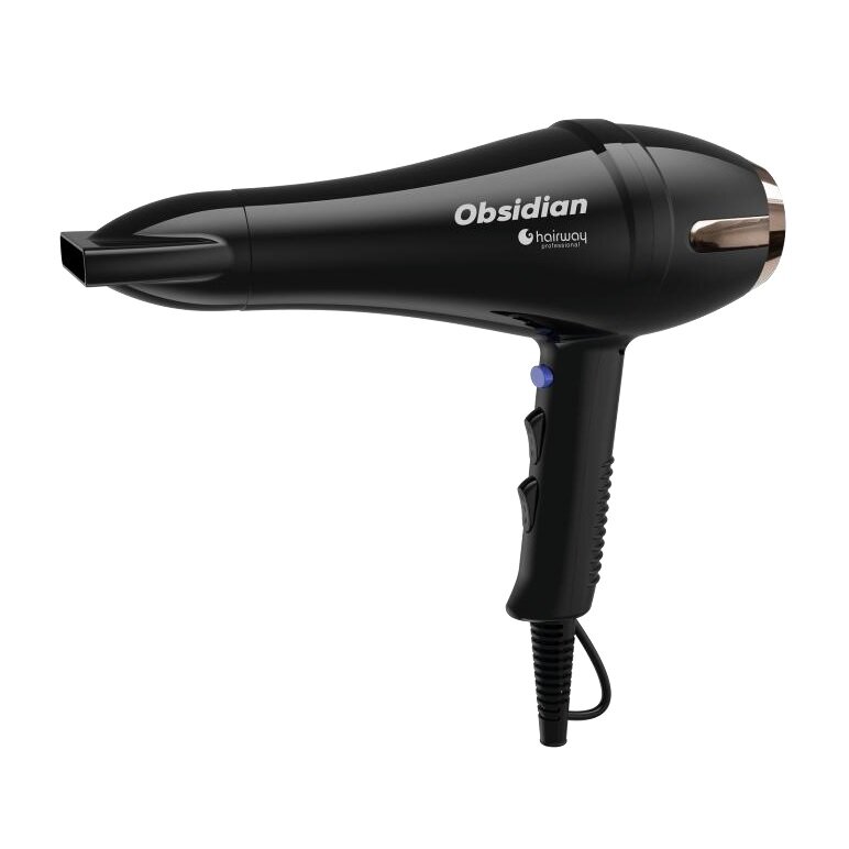 Профессиональный фен Hairway Obsidian Ionic 2300W A029, 03091, с ионизацией, 2 концентратора в комплекте