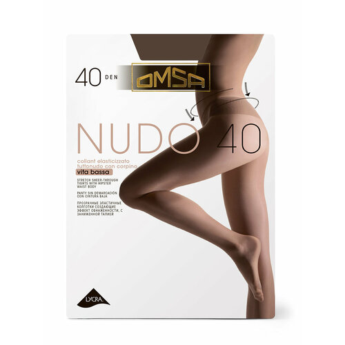 Колготки Omsa NUDO vita bassa, 40 den, размер 2, бежевый