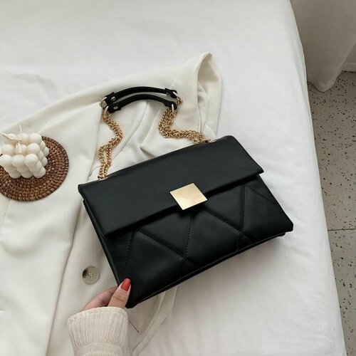 Сумка клатч , фактура гладкая, черный