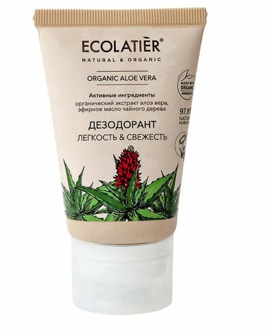 Ecolatier Green Дезодарант Легкость и Свежесть, Organic Aloe Vera, 40 мл.