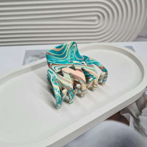 Крабик для волос бирюзовый