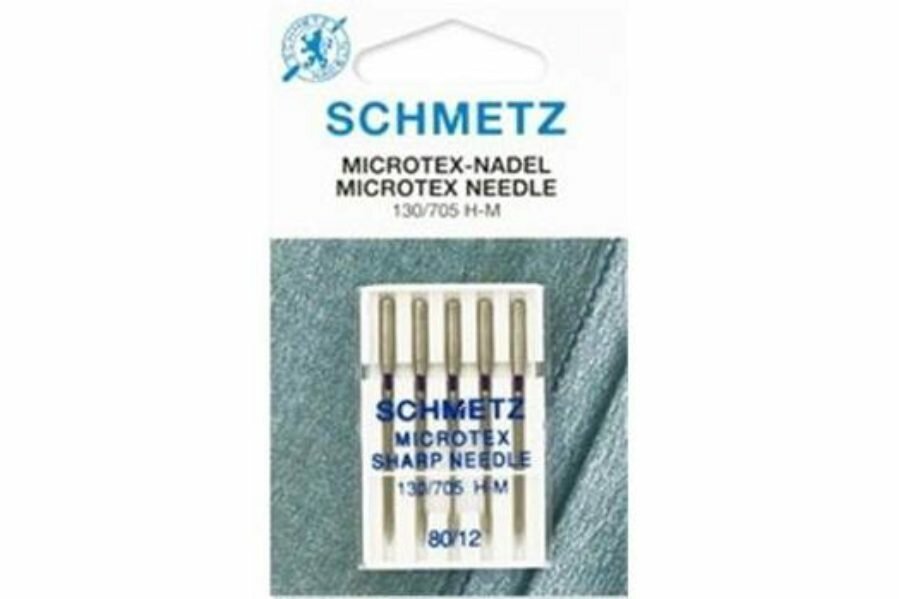 Иглы для швейных машин SCHMETZ MICROTEX, для шелка и микрофазы, №60-80, 5игл, 1шт