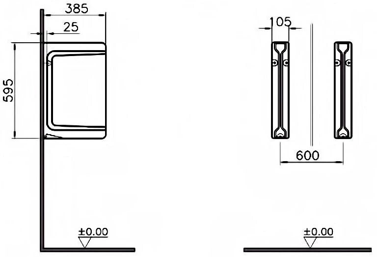 Писсуарная перегородка Vitra Arkitekt 5172B003-0155