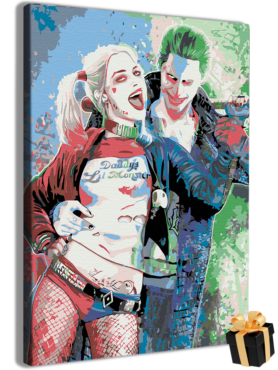 Картина по номерам "Джокер и Харли Квин Harley Quinn Joker" холст на подрамнике