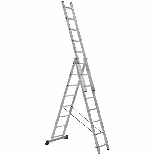 Лестница трехсекционная алюминиевая 8 ступеней TOPFORT 15855₽