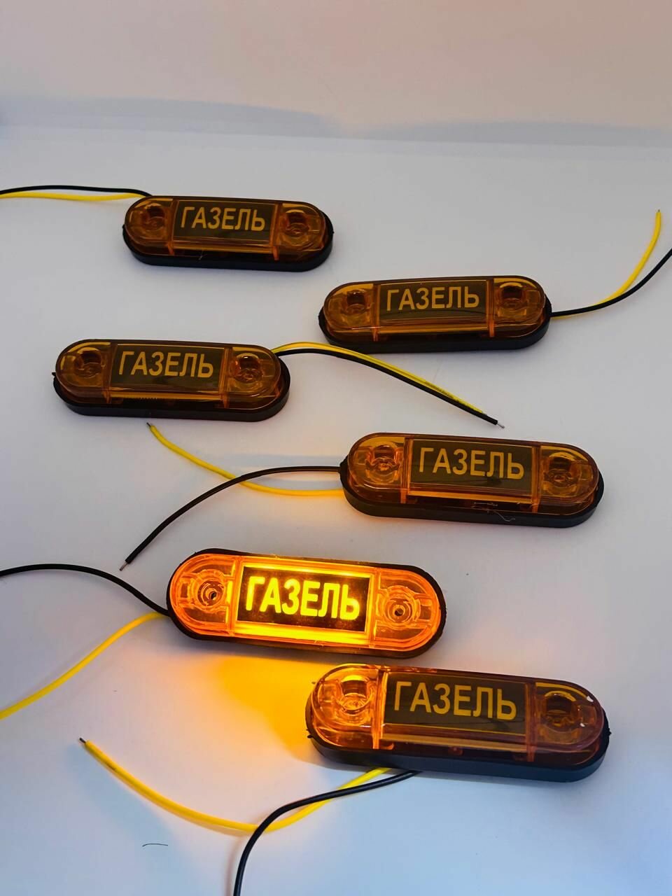 Указатель габаритов Газель Желтый 12-24V LED 6 шт — фото 1