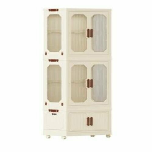 Шкаф пластиковый 3 секционный на колесах 17701₽