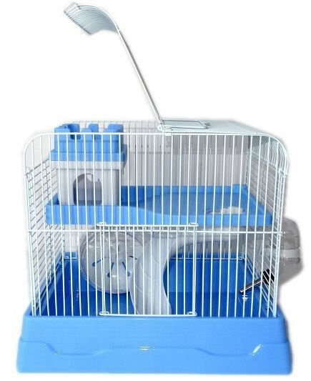 Клетка 30х23х25,7 см для хомяка джунгарского, мышей и мелких грызунов, голубая укомплектованная, N1