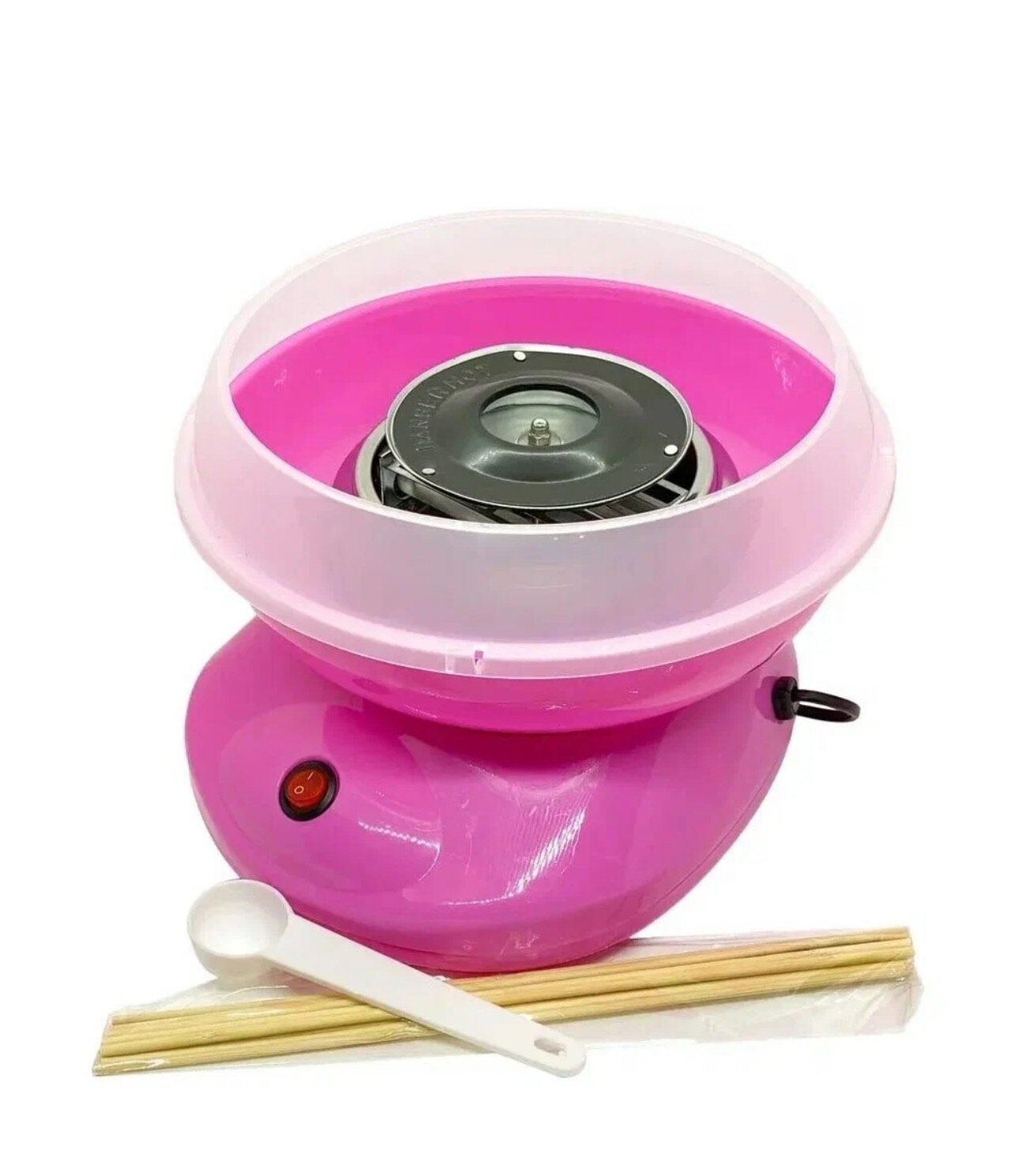 фото Аппарат для сахарной ваты, розовый/белый.