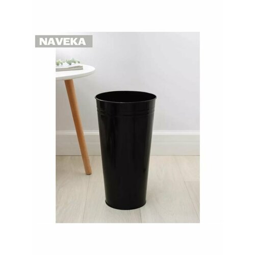 Вазон без ручек 9 л высота 39 см цвет чёрный 1242₽