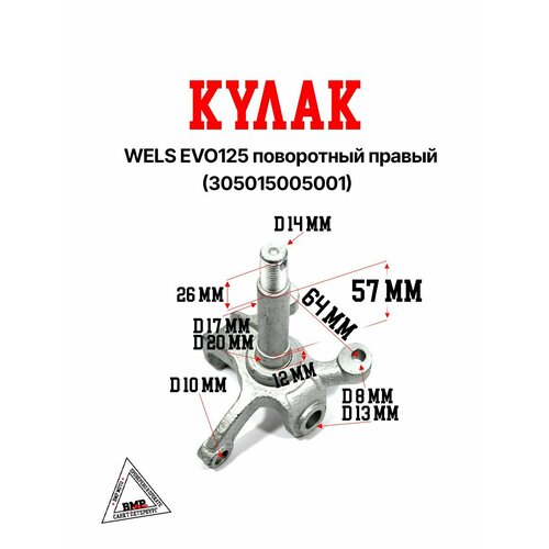 WELS EVO125 Кулак поворотный правый 305015005001 2900₽