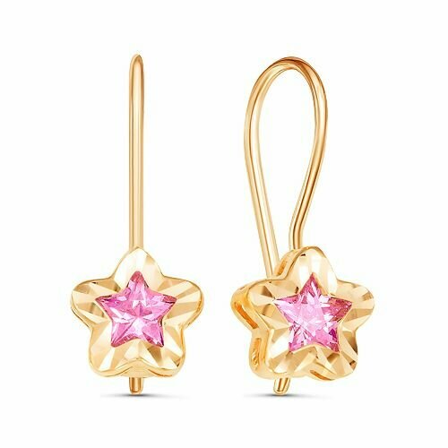 Серьги Nasip, красное золото, 585 проба, фианит