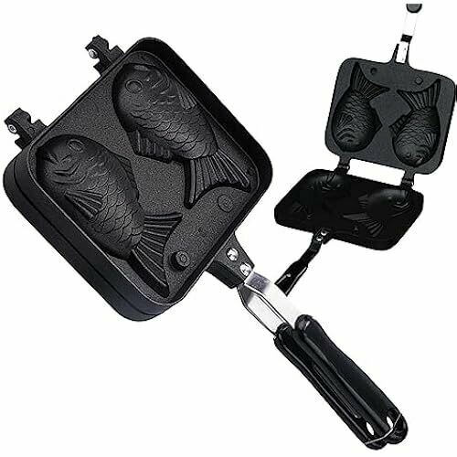 Машина для изготовления вафельных тортов в форме рыбы Elinrat машина для изготовления японских вафель Тайяки многоразовые японские блины в форме рыбы для домашней кухни с начинкой из шоколада 823200₽