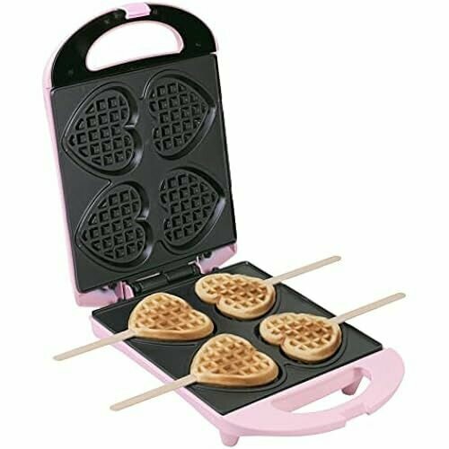 Вафельница Bestron для вафель-сердечек на ручке розовая 1057100₽