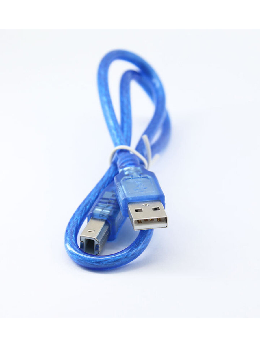 Кабель USB 2.0 Type-A (M) - Type-B (M) GSMIN AK05 (30 см) (Синий) — фото 1
