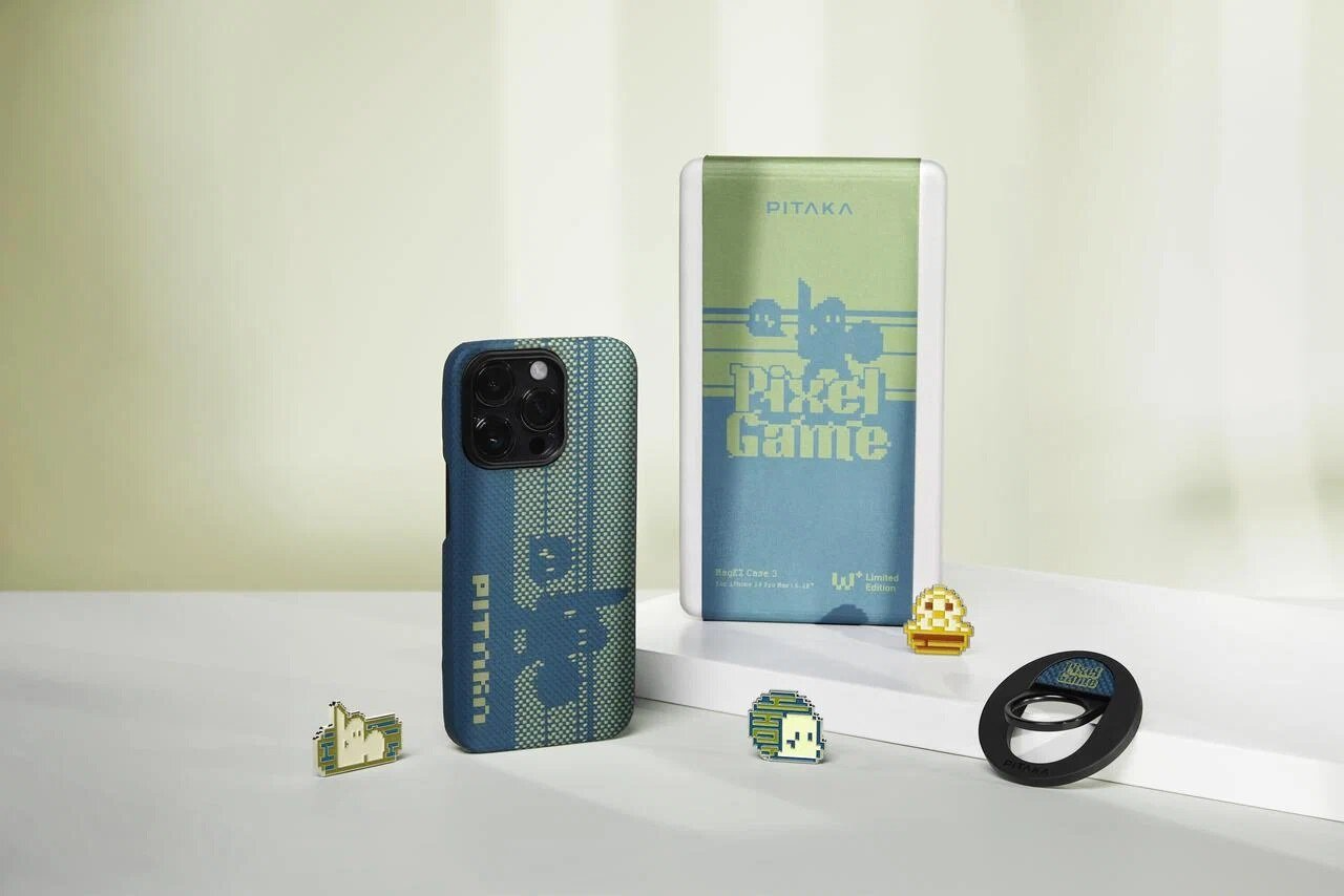 Чехол PITAKA Pixel Game для iPhone 14 Pro 6.1", голубой (Pixel Game) 600D