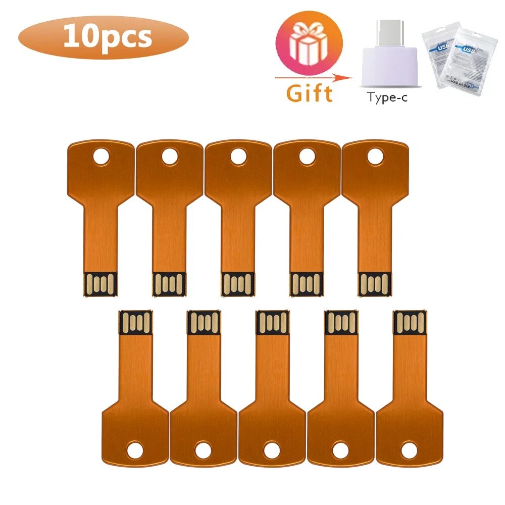 USB-флеш-накопитель, металлический, 10 шт./лот, 32/16 ГБ, водонепроницаемый, Style 8, 512MX10PCS