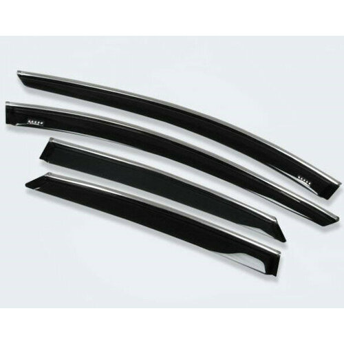 Дефлекторы окон с хром молдингом V-STAR для SKODA Kodiaq ( Шкода Кодиак ), шт