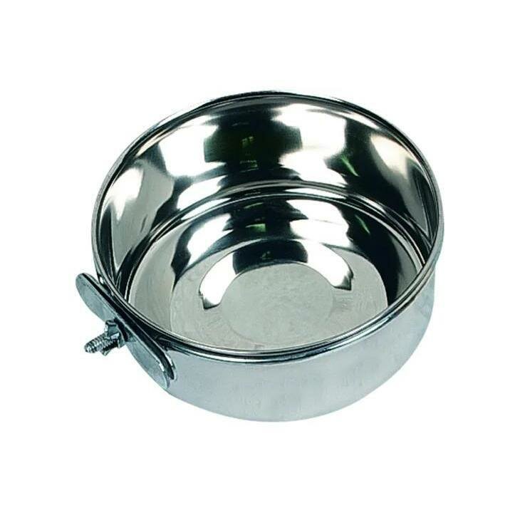 Миска для птиц Flamingo Avaro Hook Inox M размер 13x13x5.5см.
