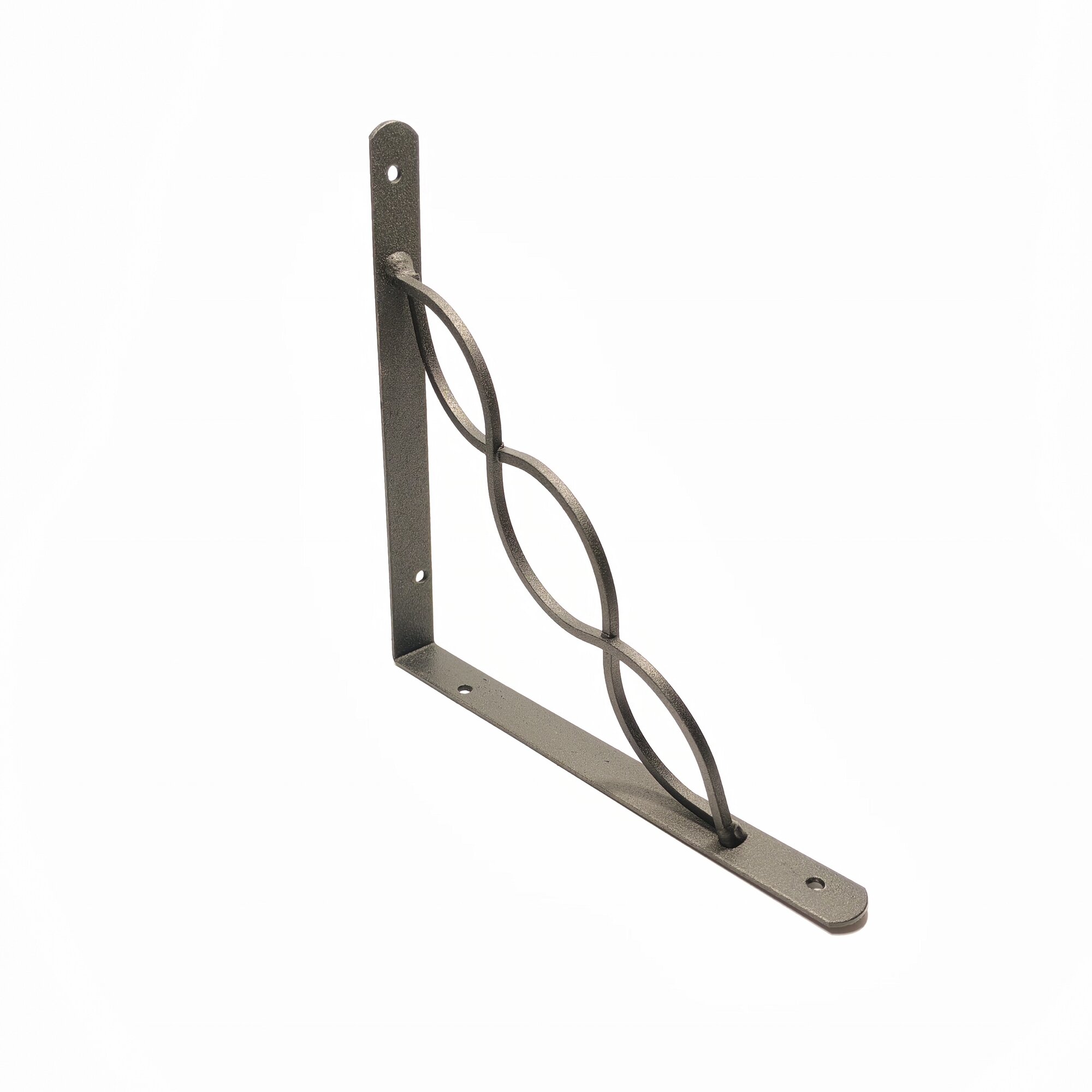 Кронштейн для полки, декоративный, стальной, 200х200мм, чёрный, 2 шт. — фото 1