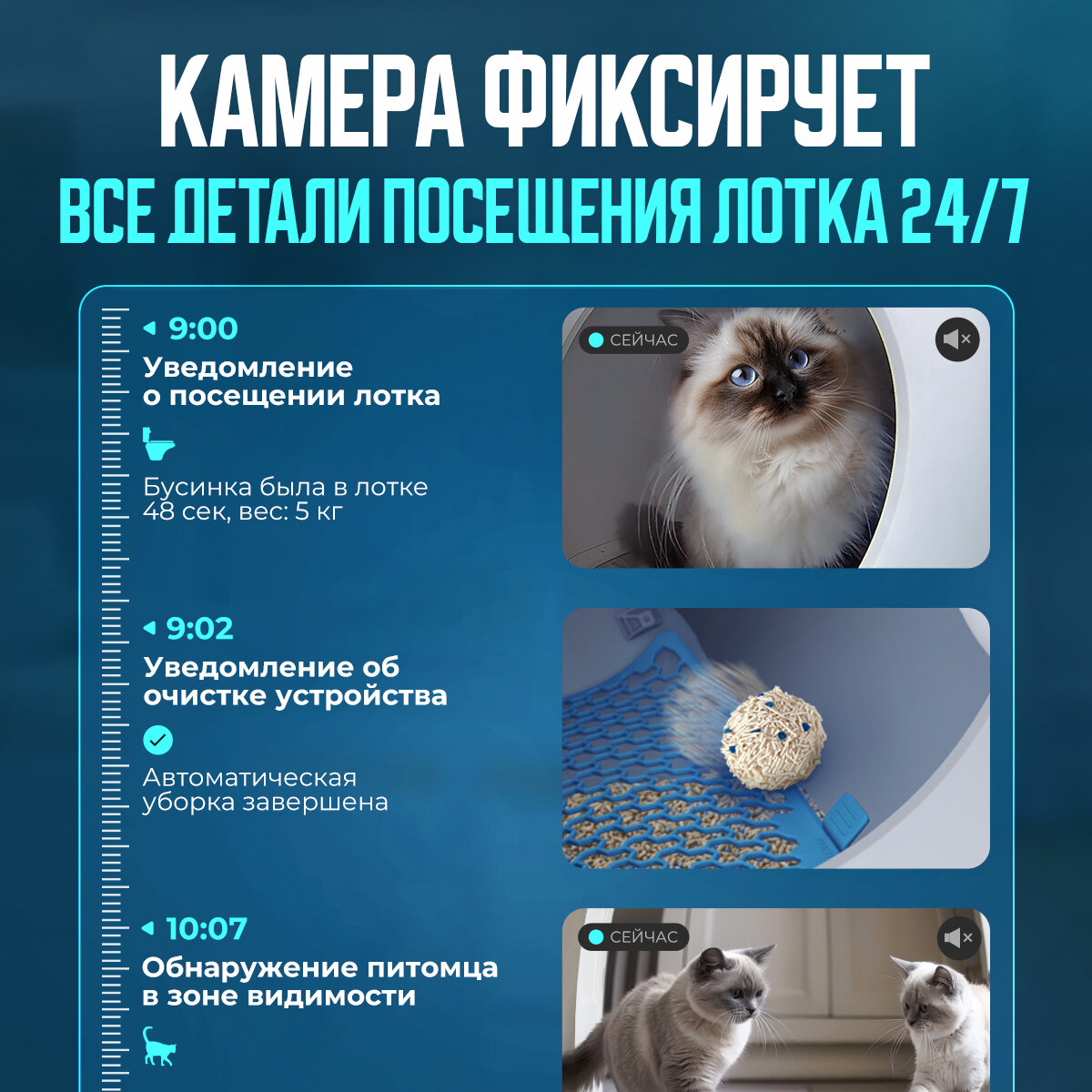 Автоматический лоток для кошек, умный автолоток закрытый с AI-камерой и автоупаковкой пакетов PUROBOT ULTRA PETKIT — фото 1
