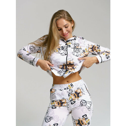 фото Пижама buy-tex.ru женская с брюками, размер 48, белый