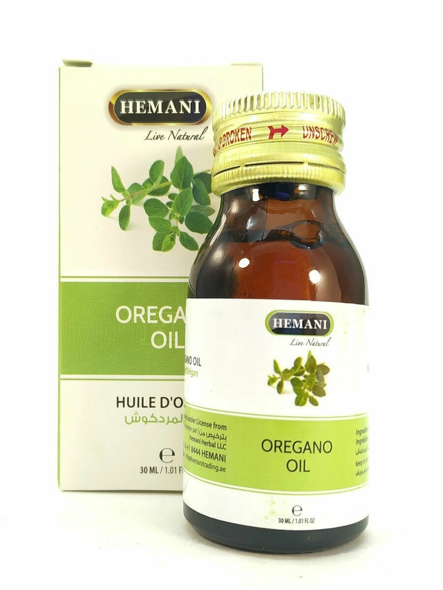 Натуральное масло орегано Хемани (Oregano oil Hemani) от бородавок и папиллом, противовоспалительное, 30 мл. — фото 1