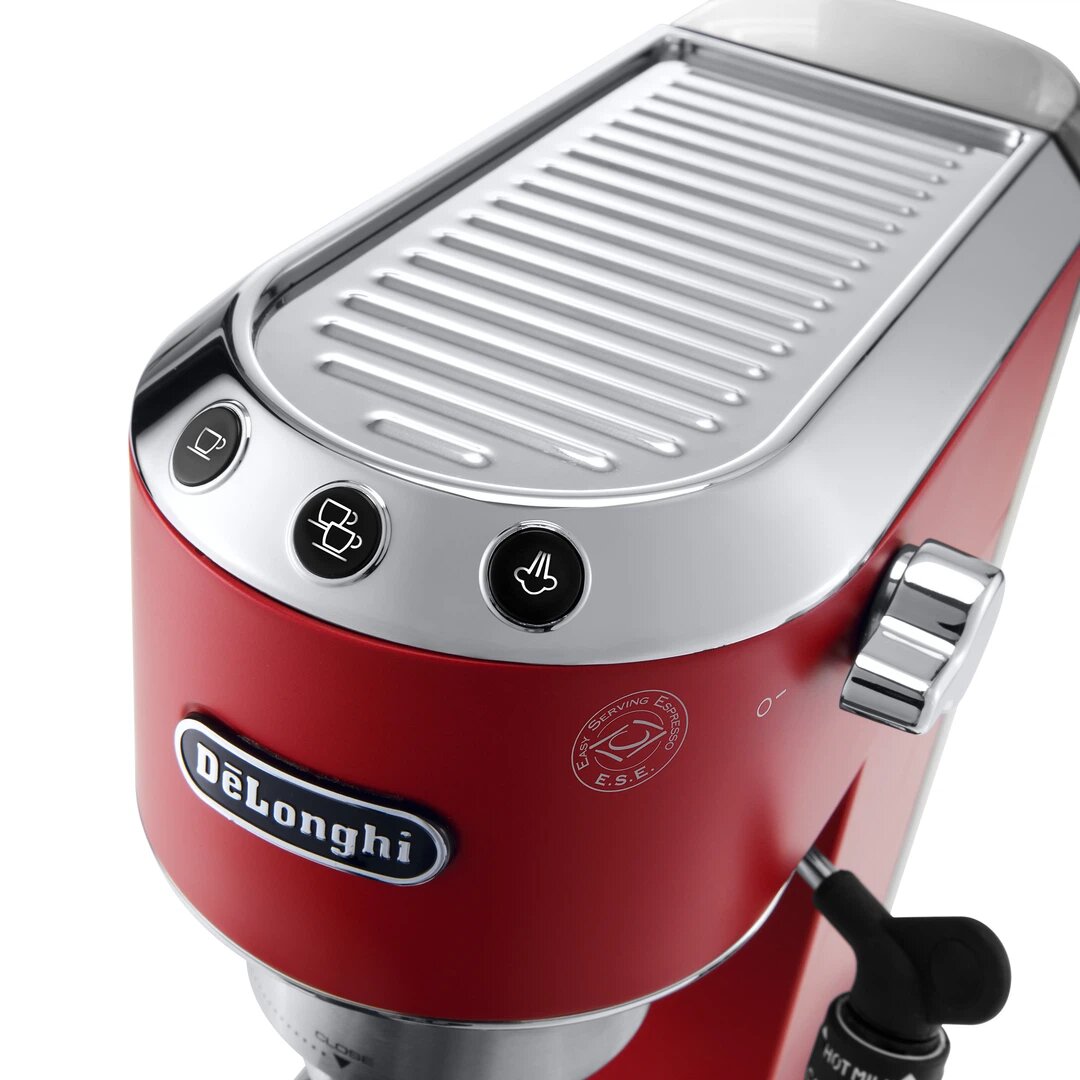 Рожковая кофеварка DeLonghi Dedica EC685. R EX:4 (Цвет: Красный) — фото 1