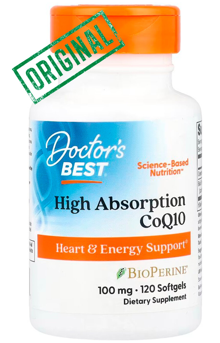 Doctor's Best, коэнзим Q10 с BioPerine, высокая степень усвоения, 120 мягких таблеток