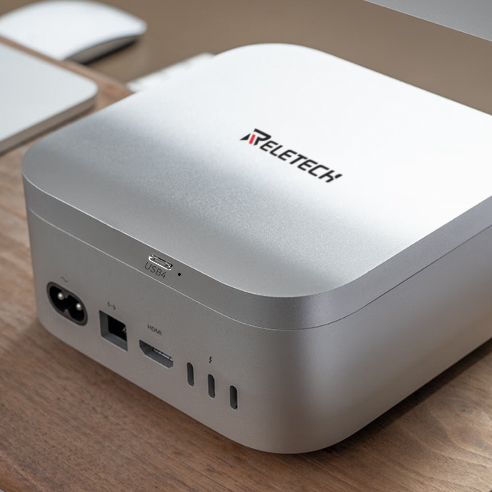 1 ТБ Внешний портативный SSD для M4 Mac Mini, интерфейс USB4 с пропускной способностью 40Gbps, скорость передачи данных до 3400 МБ/с, высокоскоростная передача данных для Mac Mini/ноутбука/ПК, Reletech Mini Pal — фото 1