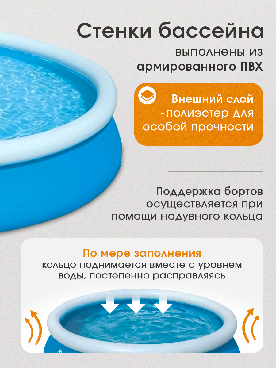 Бассейн надувной Fast Set 366 х 76 см (фильтр-насос в комплекте), 5377л, Bestway — фото 1