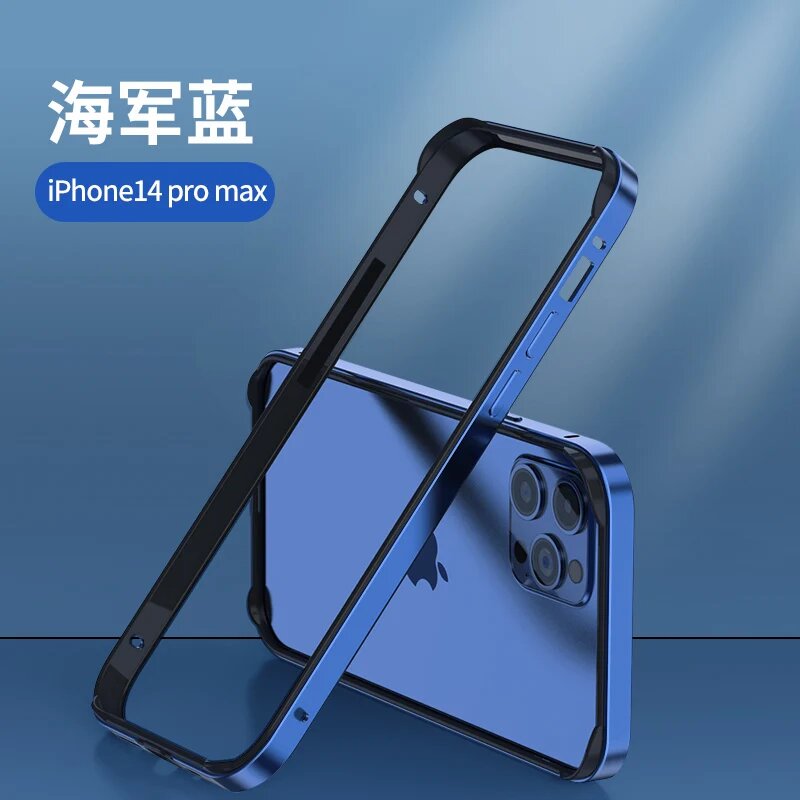 Алюминиевый металлический бампер для iPhone 15 14 Plus 13 Pro Max 12 Mini 11 X XS XR 7 8 SE 2022 2020 14Pro, чехол для телефона, аксессуары, Синий, For iPhone 15 Pro