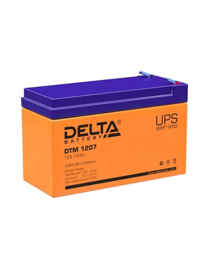 Delta DTM 1207 (7,2 А\ч, 12В) свинцово- кислотный аккумулятор