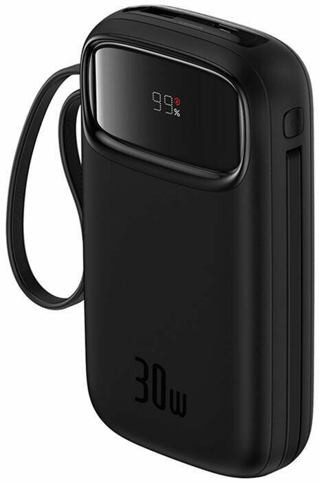 Внешний аккумулятор Baseus QPow 2 Digital Display with Type-C Cable 30W 20000mAh Cluster Black 12 мес. гарантия — фото 1