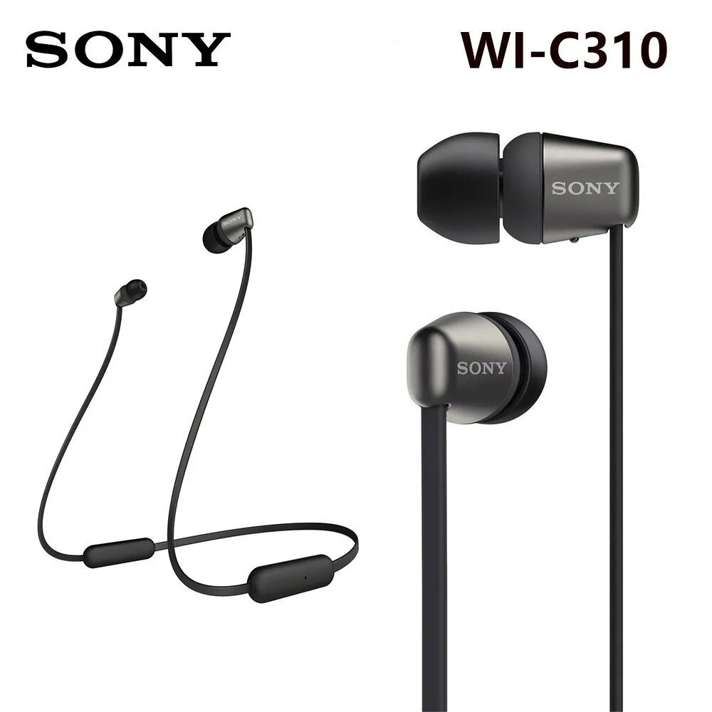 Sony Наушники, с микрофоном Sony WI-C310, USB Type-C, черный — фото 1