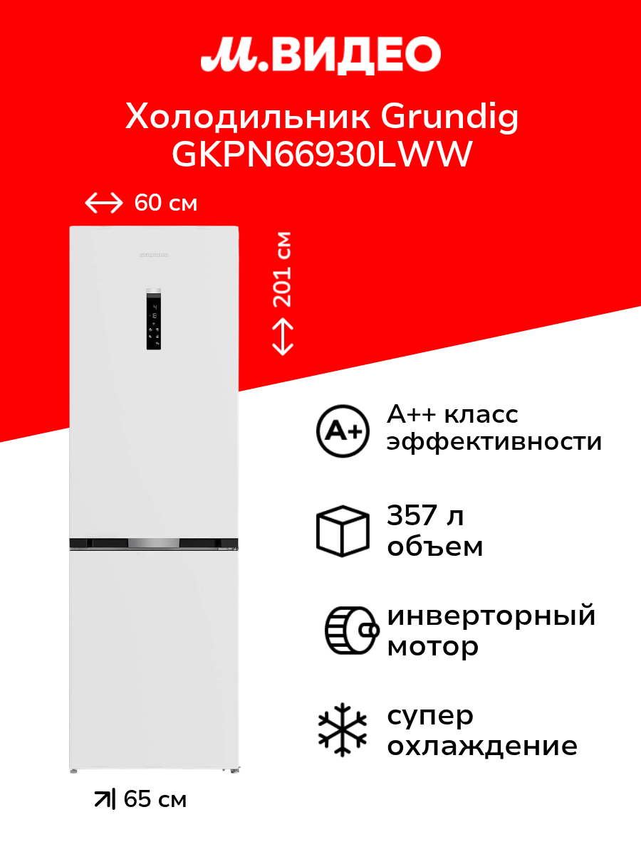 Холодильник Grundig GKPN66930LWW