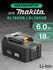 Аккумулятор для Makita 18V 6Ah BL1850B / BL1830B / BL1860B / BL18...