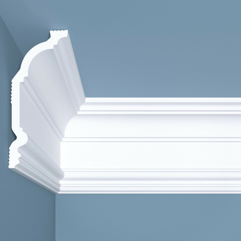 Плинтус потолочный 200x91 мм карниз для натяжного потолка полистирол полиуретановый 1метр