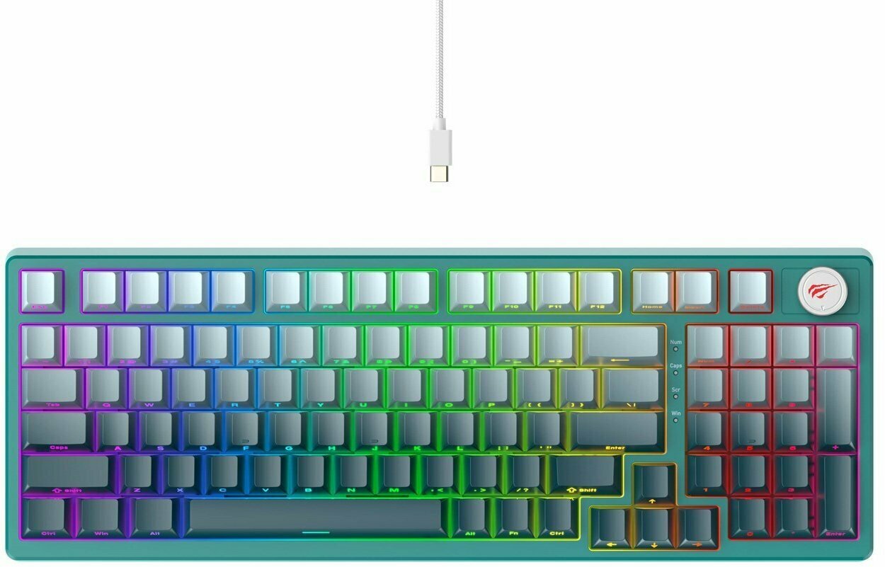 Игровая клавиатура Havit KB899L, RGB-подсветка, Outemu Red, Bluetooth/USB