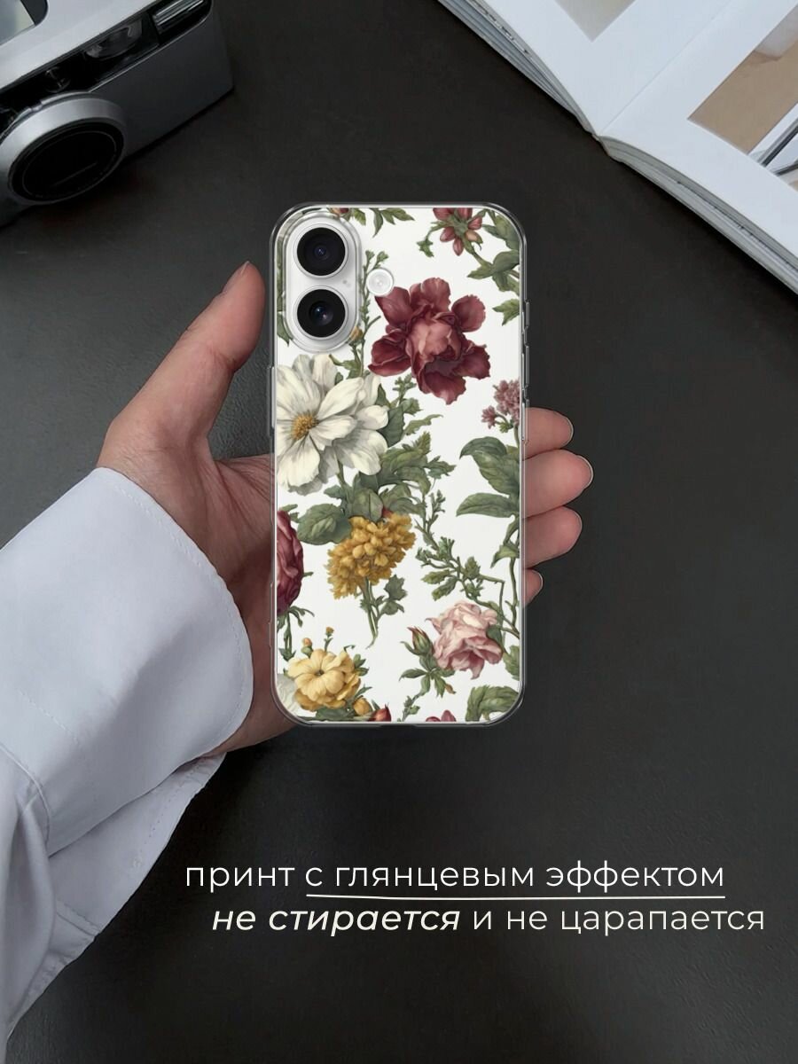 Чехол на Apple iPhone 17 / Айфон 17 с принтом Акварельные цветы 2 — фото 1