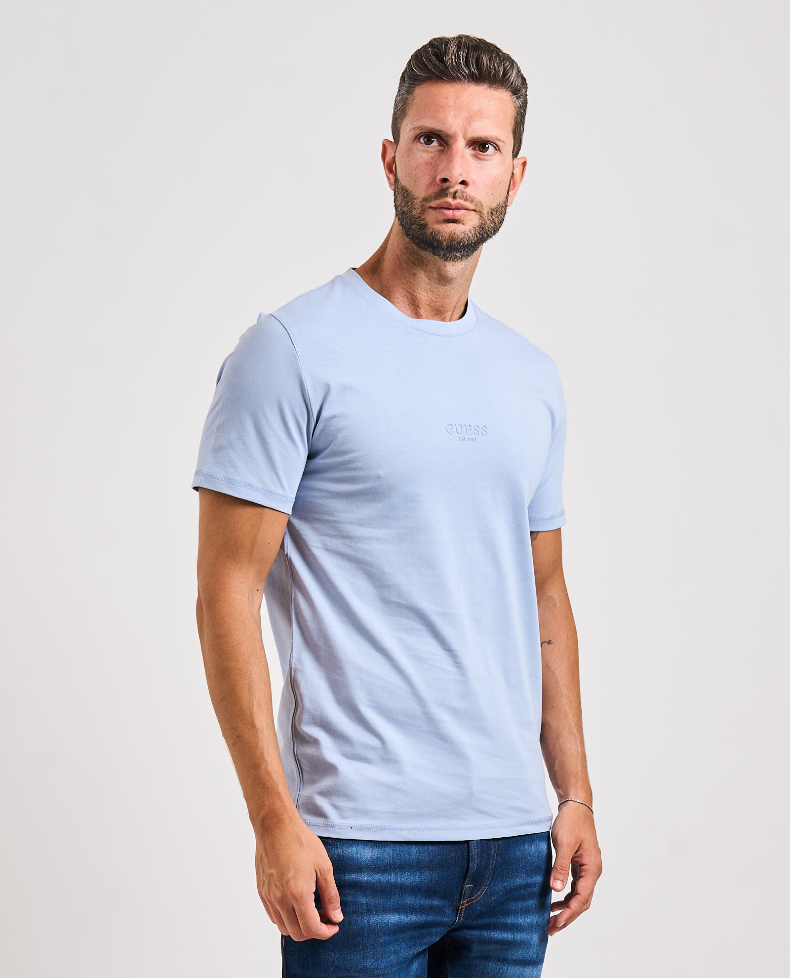 Футболка GUESS, размер L, cиний — фото 1