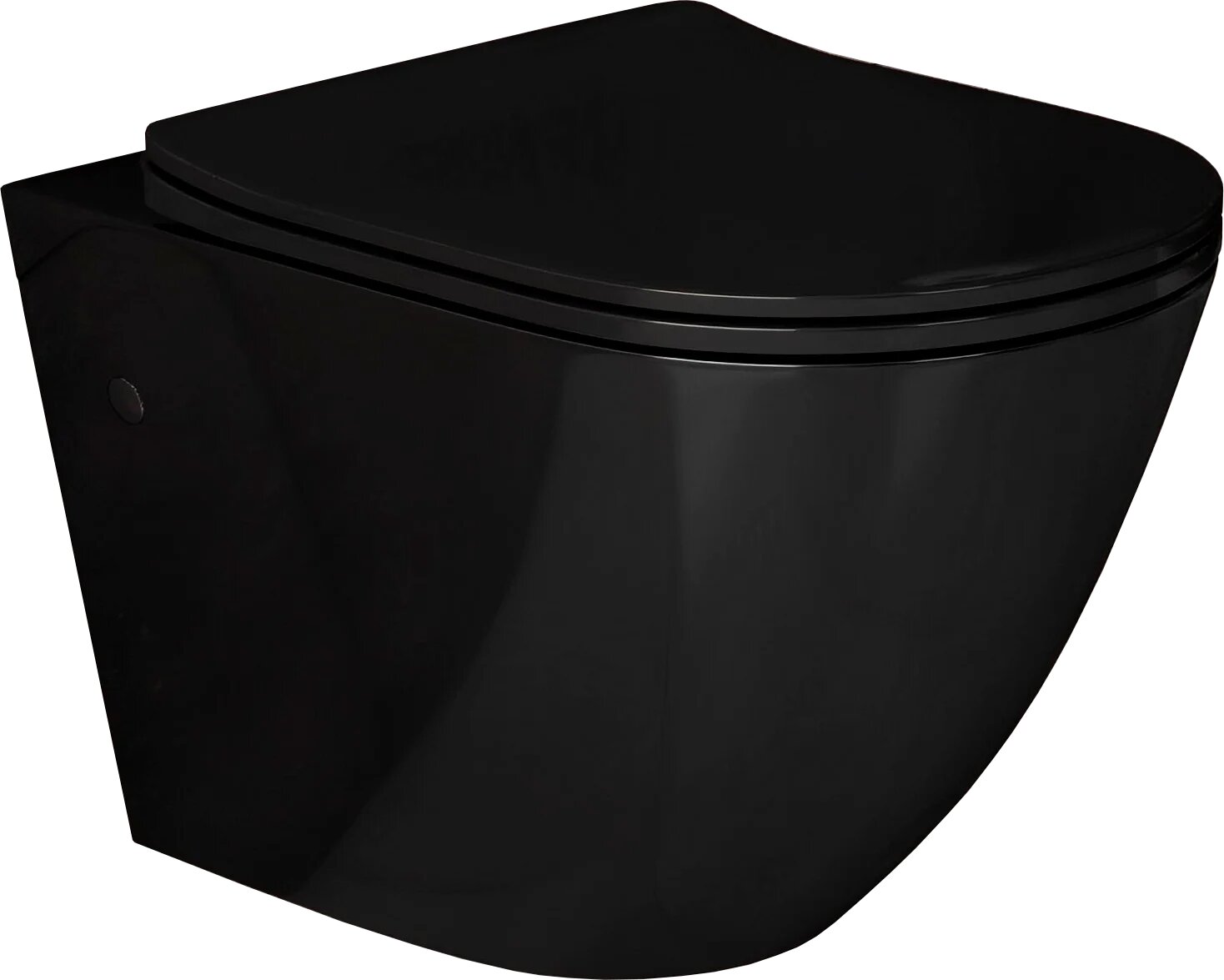 Унитаз подвесной Grossman GR-4411 black S с микролифтом безободковый овальный черный без бачка фаянсовый антивсплеск