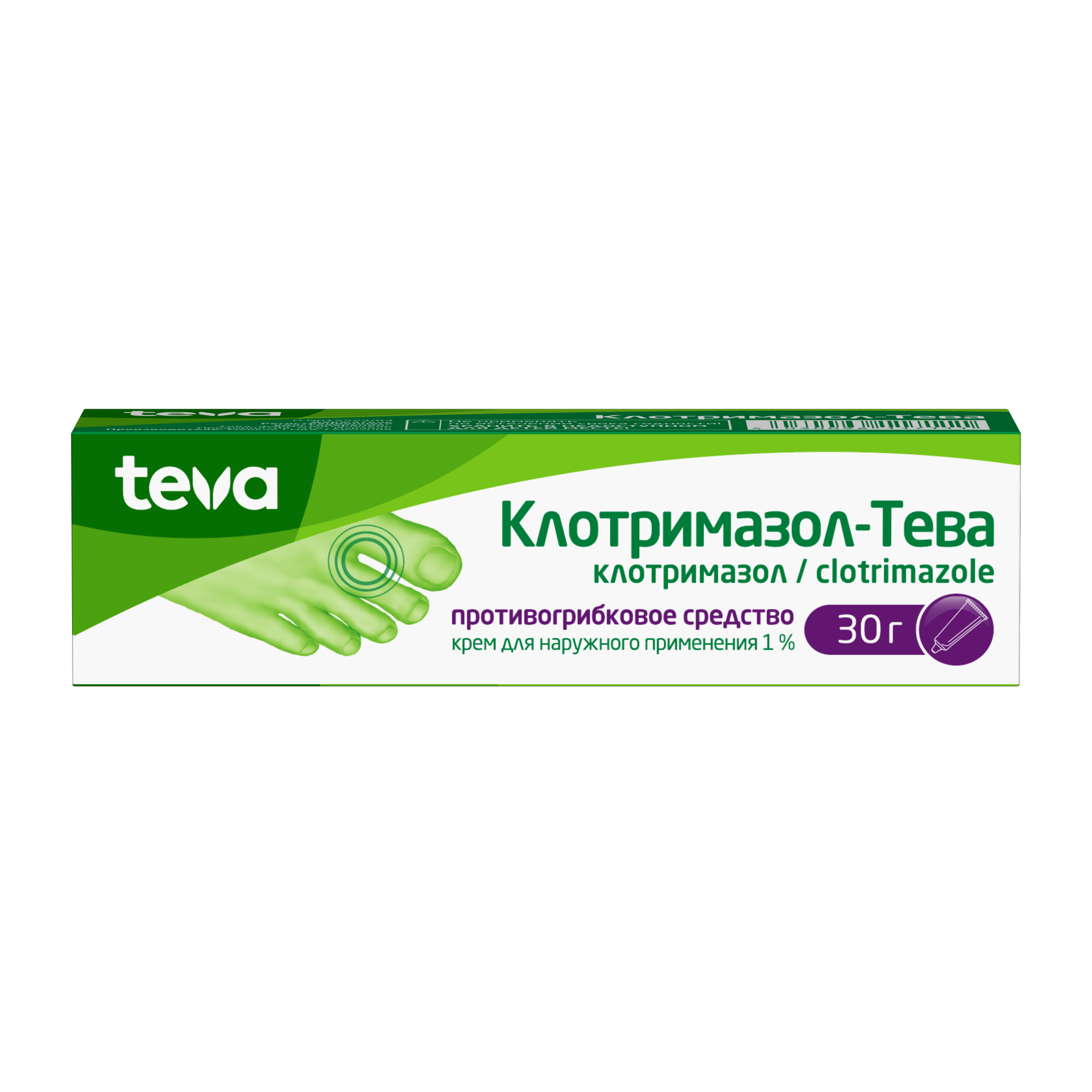 Изображение Клотримазол-тева крем, 1%, 30 г