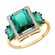 Кольцо Diamant online, красное золото, 585 проба, изумруд синтети...