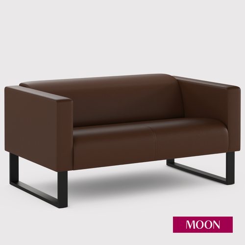 Изображение товара Диван MOON 153 экокожа, цвет шоколад, нераскладной, 134*84*70, эксклюзивная высокоэластичная пена (UniqFoam)