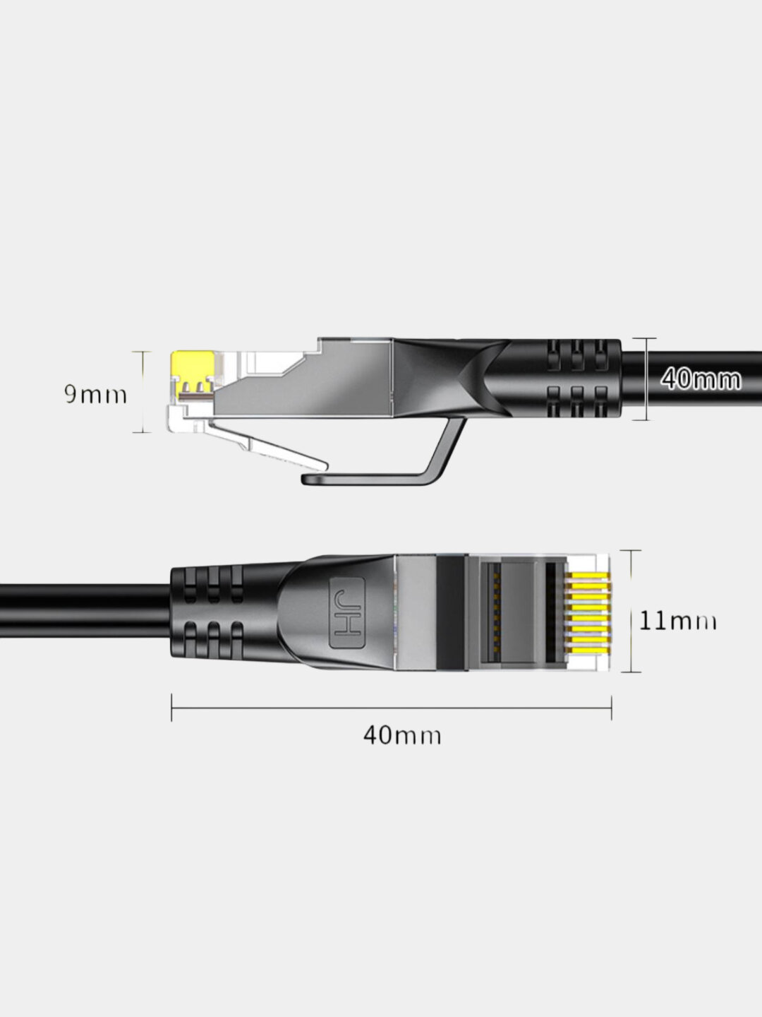 Сетевой кабель JH CAT-6 LAN до 10Гбит/сек, UTP для интернета, патч-корд RJ45, компьютерный - 1M — фото 1